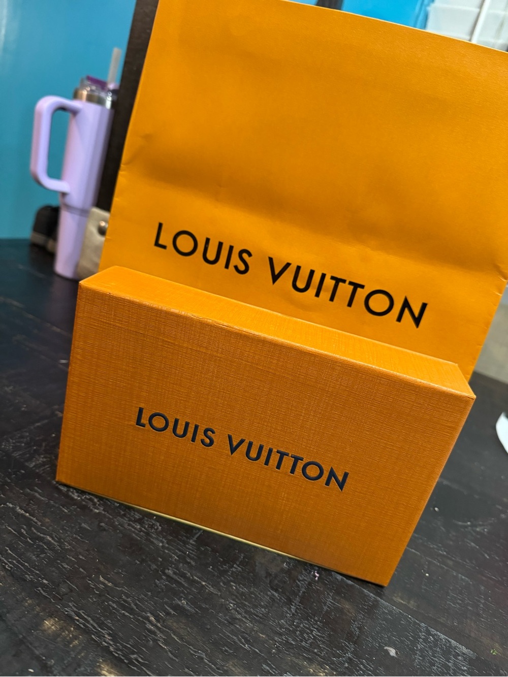 Louis Vuitton Orange Presentation Box and Bag